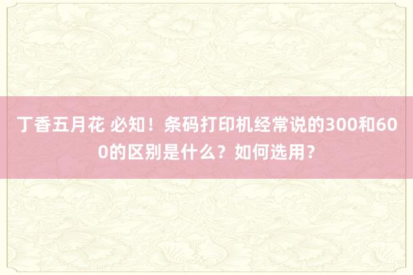 丁香五月花 必知！条码打印机经常说的300和600的区别是什么？如何选用？