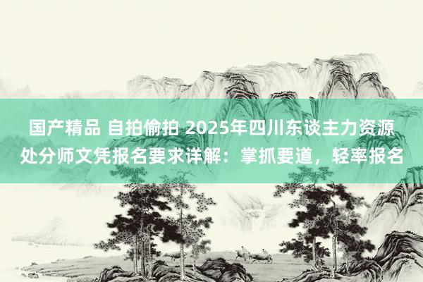 国产精品 自拍偷拍 2025年四川东谈主力资源处分师文凭报名要求详解：掌抓要道，轻率报名
