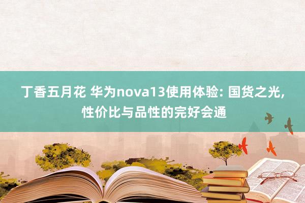 丁香五月花 华为nova13使用体验: 国货之光, 性价比与品性的完好会通