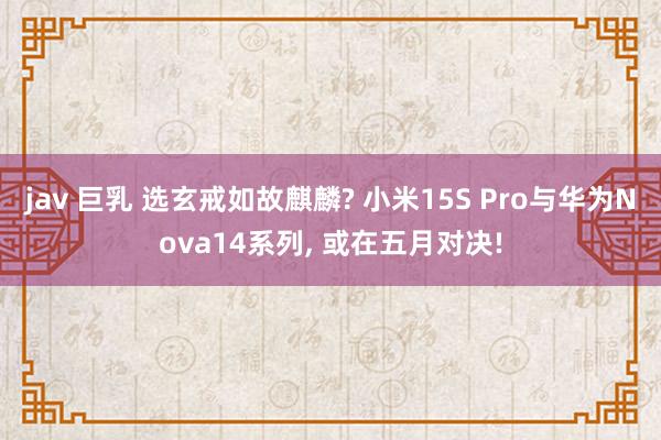 jav 巨乳 选玄戒如故麒麟? 小米15S Pro与华为Nova14系列, 或在五月对决!